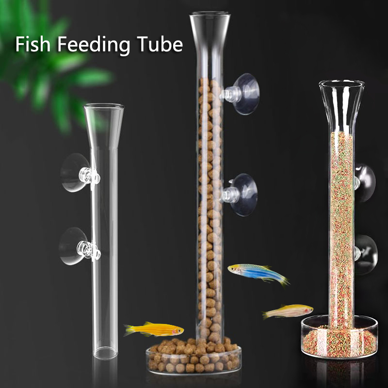 Aquarium Fish Holiday Food - الزجاج حوض السمك المغذية أنبوب ،