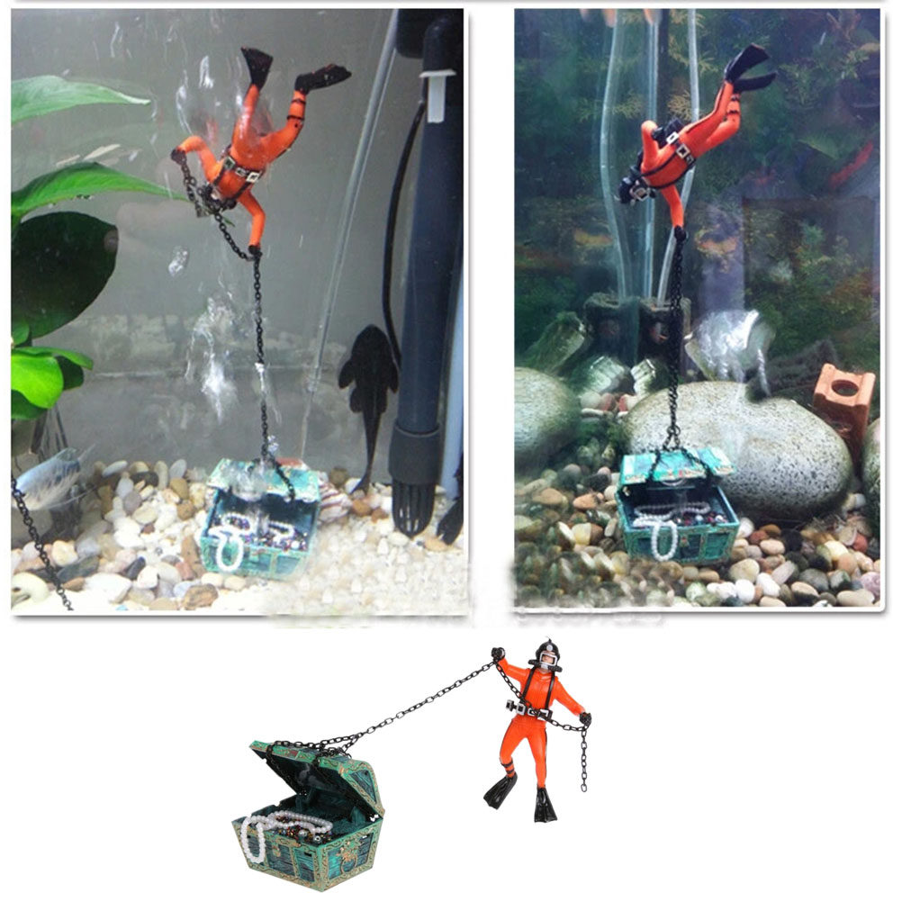 Aquarium Fish Unique - زينة حوض السمك على شكل غواص