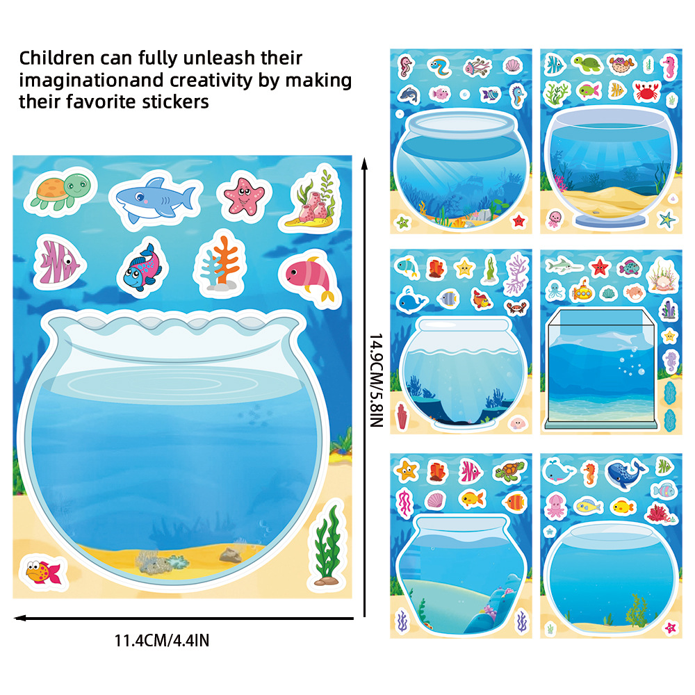 8/16 ورقة ملصقات ألغاز كرتونية - مراجعة Aquarium Fish For Beginners وسعره