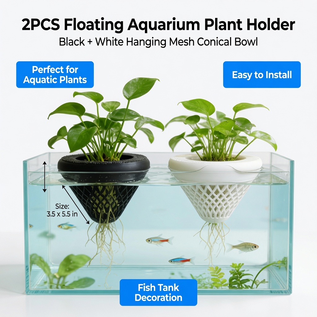قطعتان من حامل النباتات العائم - مراجعة Aquarium Fish Cichlid وسعره