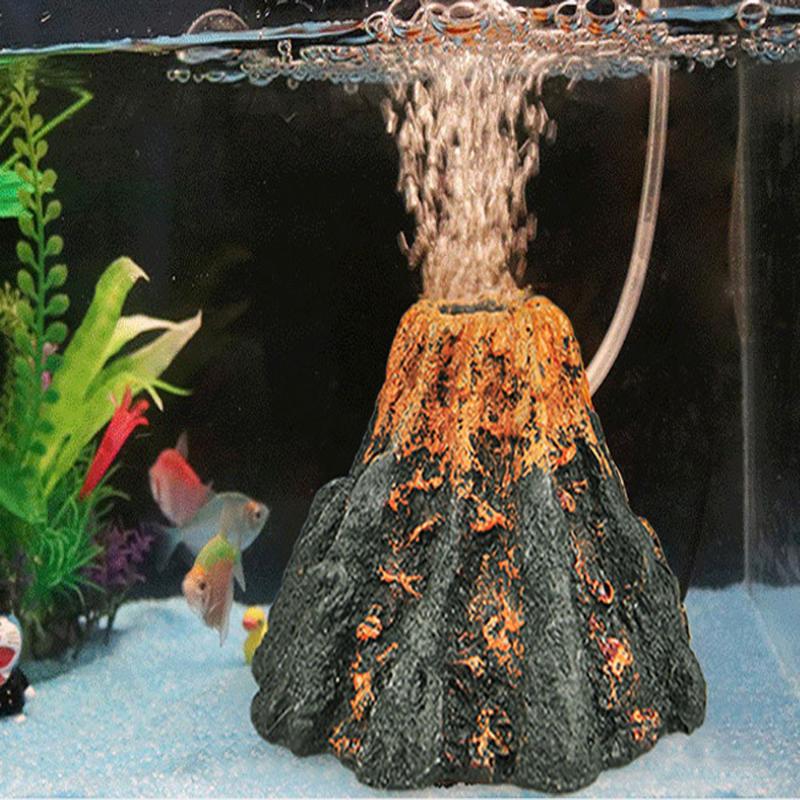 حجر فقاعات على شكل بركان لتزيي - مراجعة Aquarium Fish Cichlid وسعره