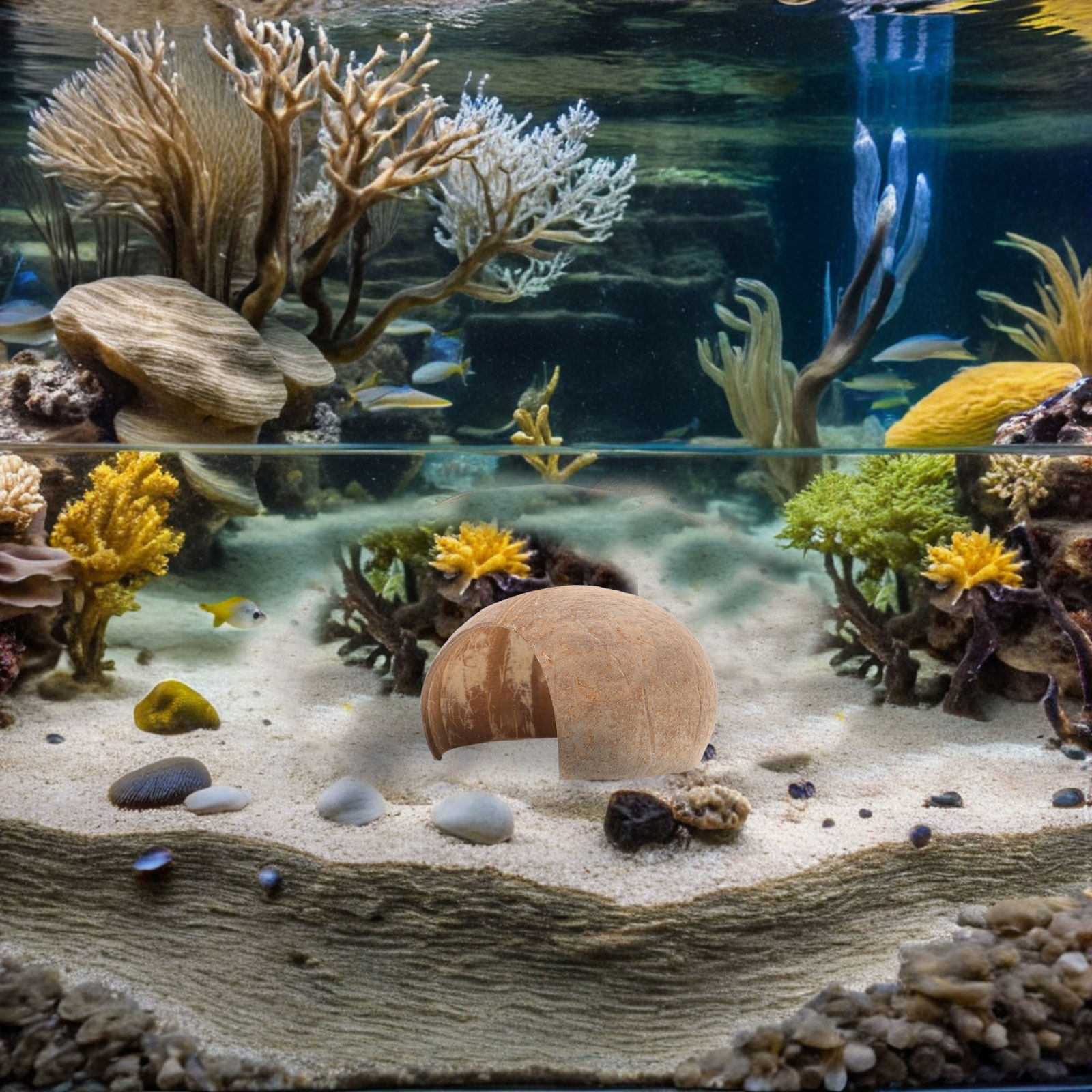 قطعتان من مخبأ أسماك الزينة عل - مراجعة Aquarium Fish Hiding Spot وسعره