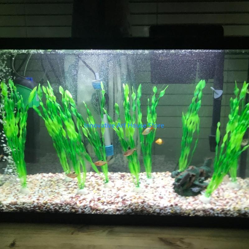E1PC أوراق النباتات المائية لل - مراجعة Aquarium Fish Hiding Spot وسعره