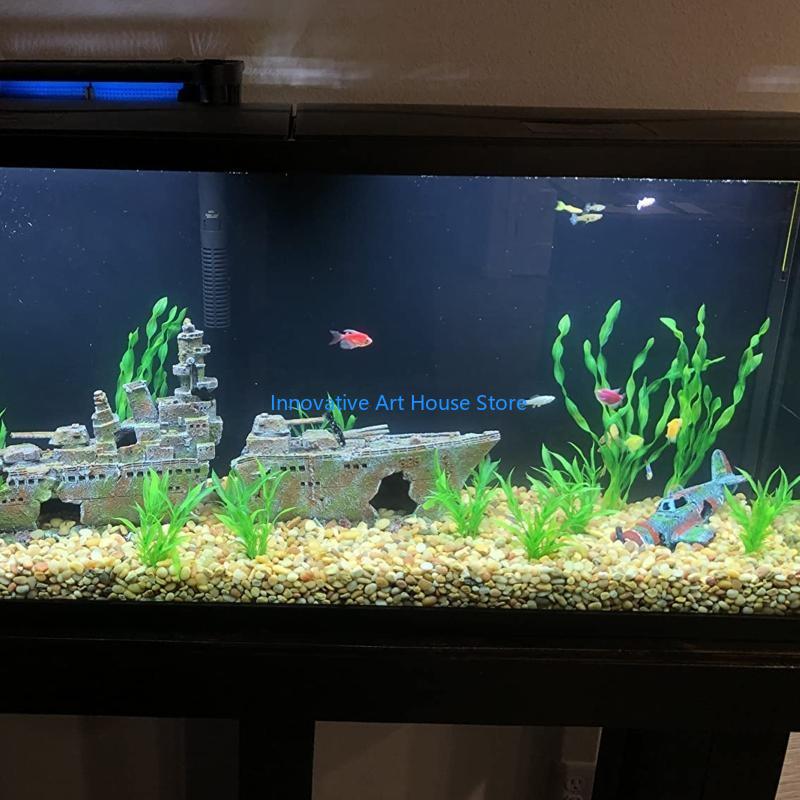 E1PC أوراق النباتات المائية لل - مراجعة Aquarium Fish Hiding Spot وسعره