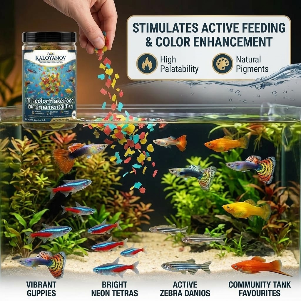 طعام أسماك فاخر بثلاثة ألوان غ - مراجعة Tetra Fish In Aquarium وسعره