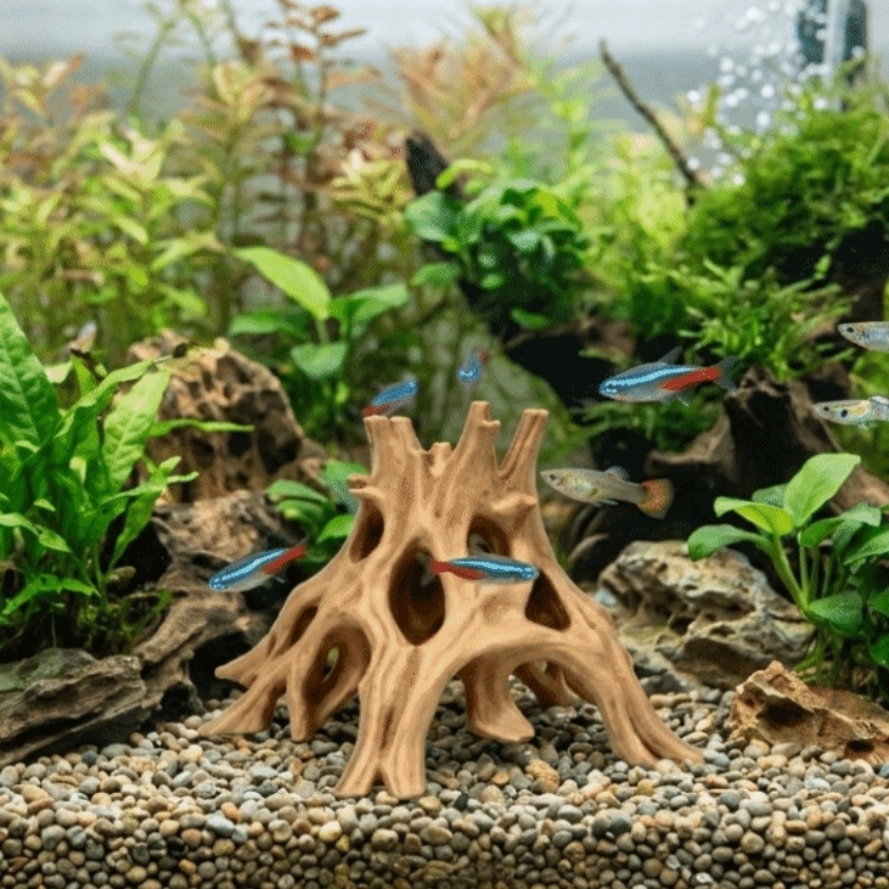 غrotة مخبأة للأسماك والروبيان  - مراجعة Aquarium Fish Unique وسعره
